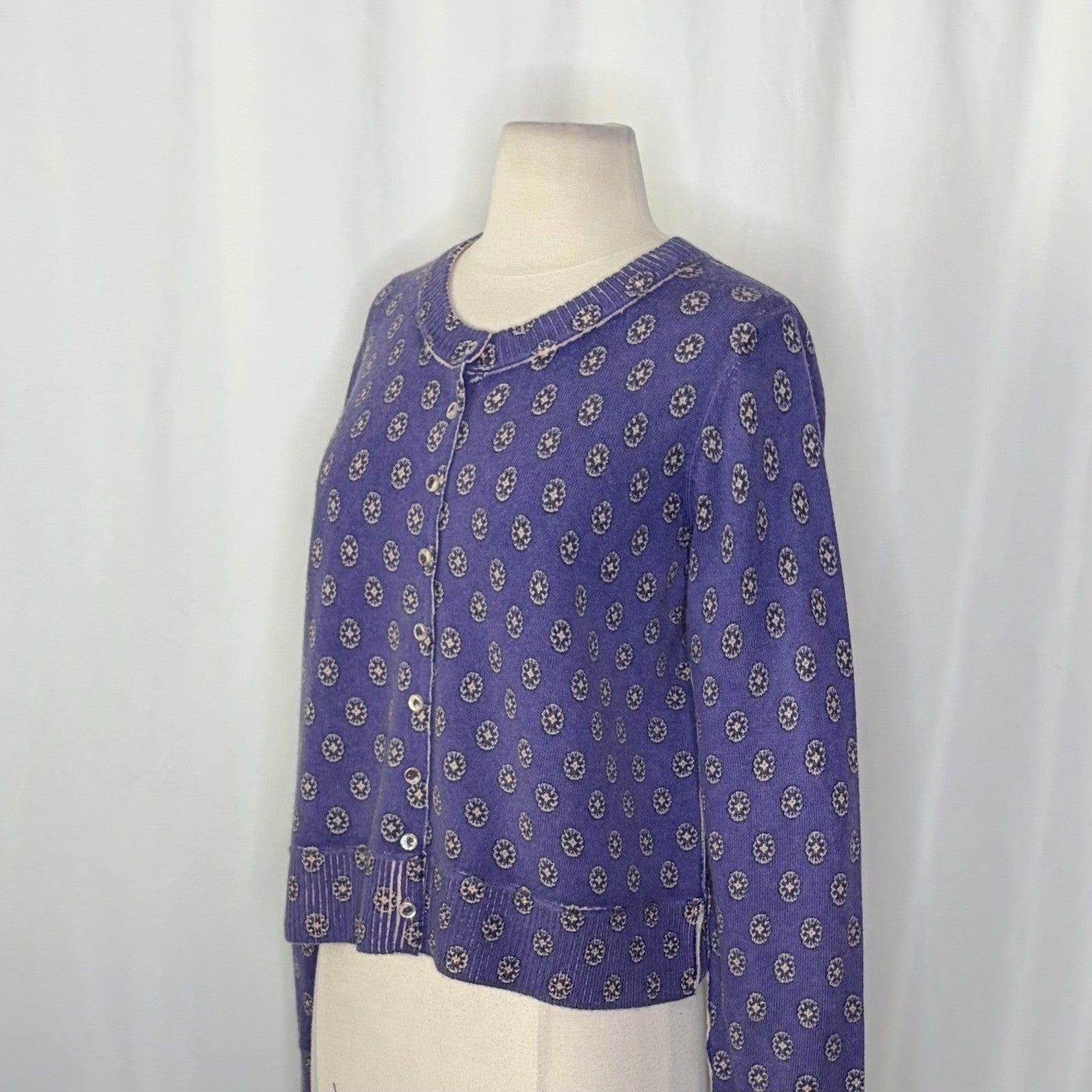 NWT!! FREE PEOPLE Nocturnal Patterned Cardigan Sweater Cardi Floral Large
