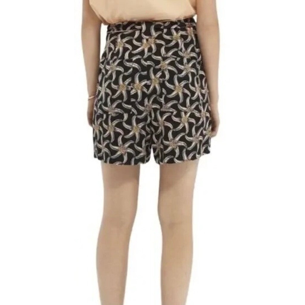 SCOTCH & SODA Maison Scotch Black Starfish Sun Ray Printed Belted Shorts Large