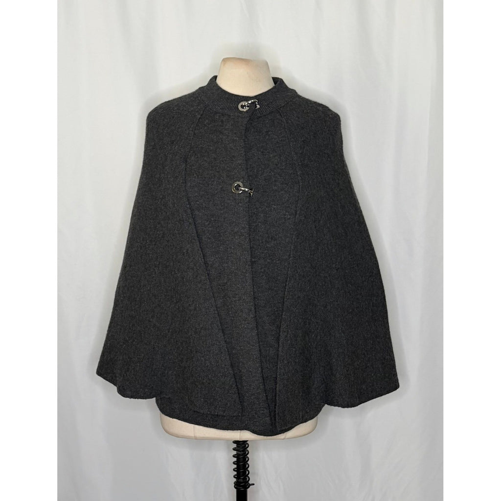 ZARA Charcoal Grey Wool Blend Cape Sweater Knitwear Knit Minimalist Medium