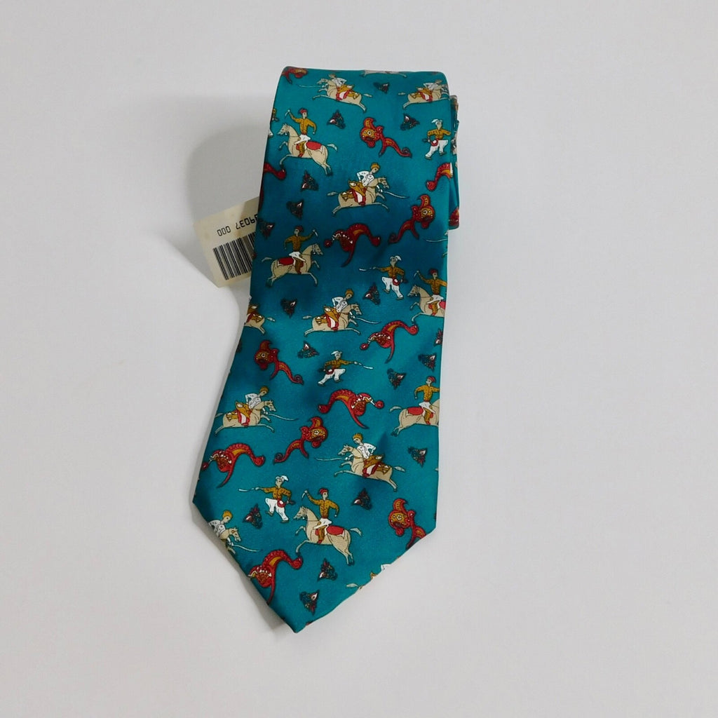 NWT!! Vintage SHEAF & CABER Men's Italian Silk Necktie Neck Tie Warriors Horses
