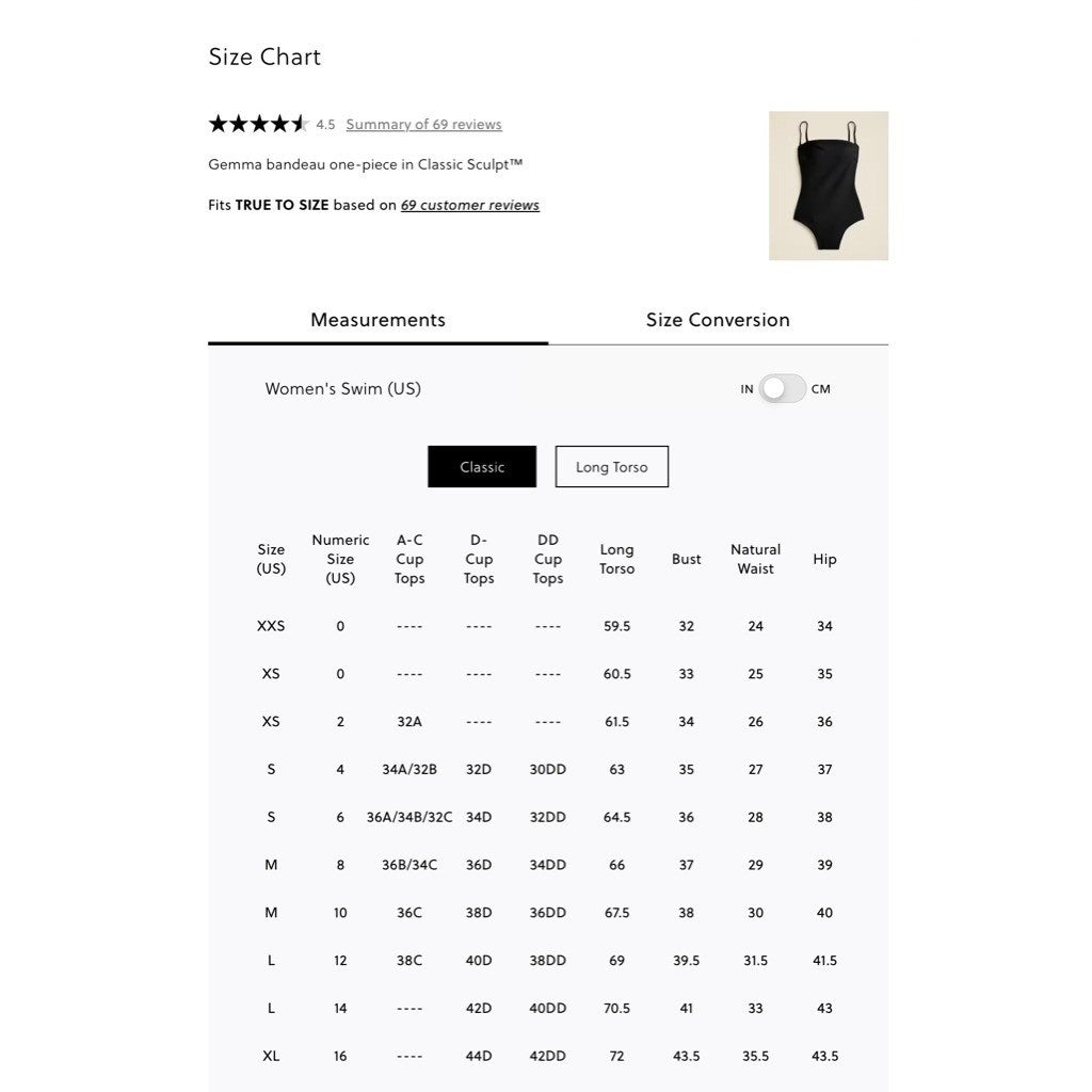 NEW!! J. CREW Gemma Bandeau One Piece Swimsuit Classic Sculpt Solid Black 14