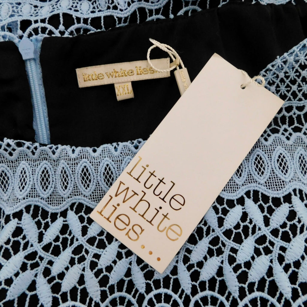 NWT!! LITTLE WHITE LIES Blue Crochet Lace Peplum Sheath Dress XX-Large XXL