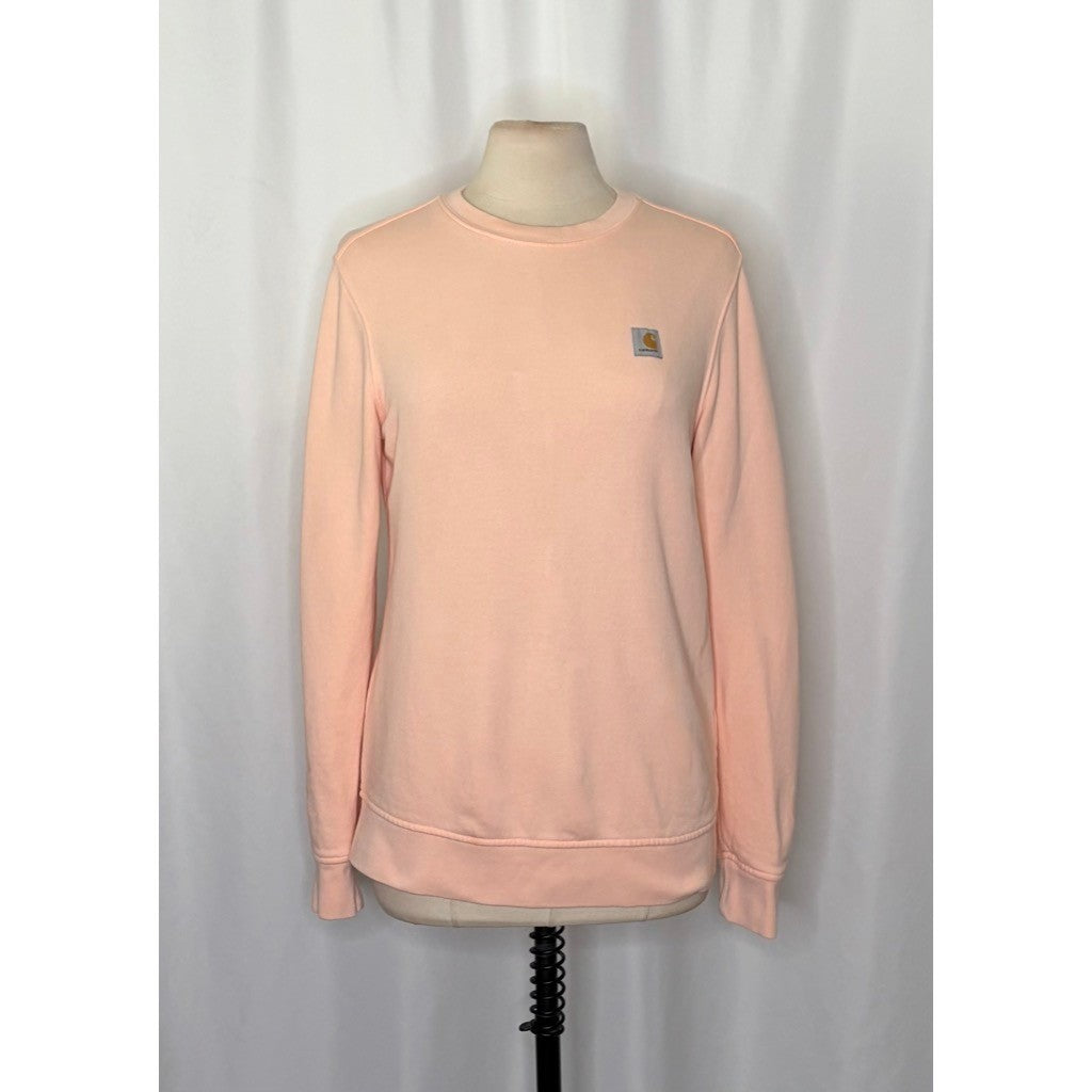 CARHARTT Relaxed Fit Sweatshirt Solid Light Peach Pink Pullover Crewneck Small