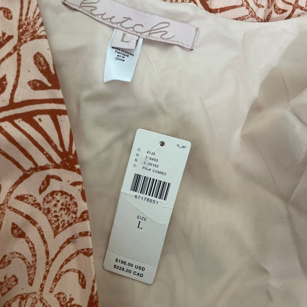 NWT!! Anthropologie HUTCH V-Neck Tiered Wrap Dress Geometric Blockprint Large