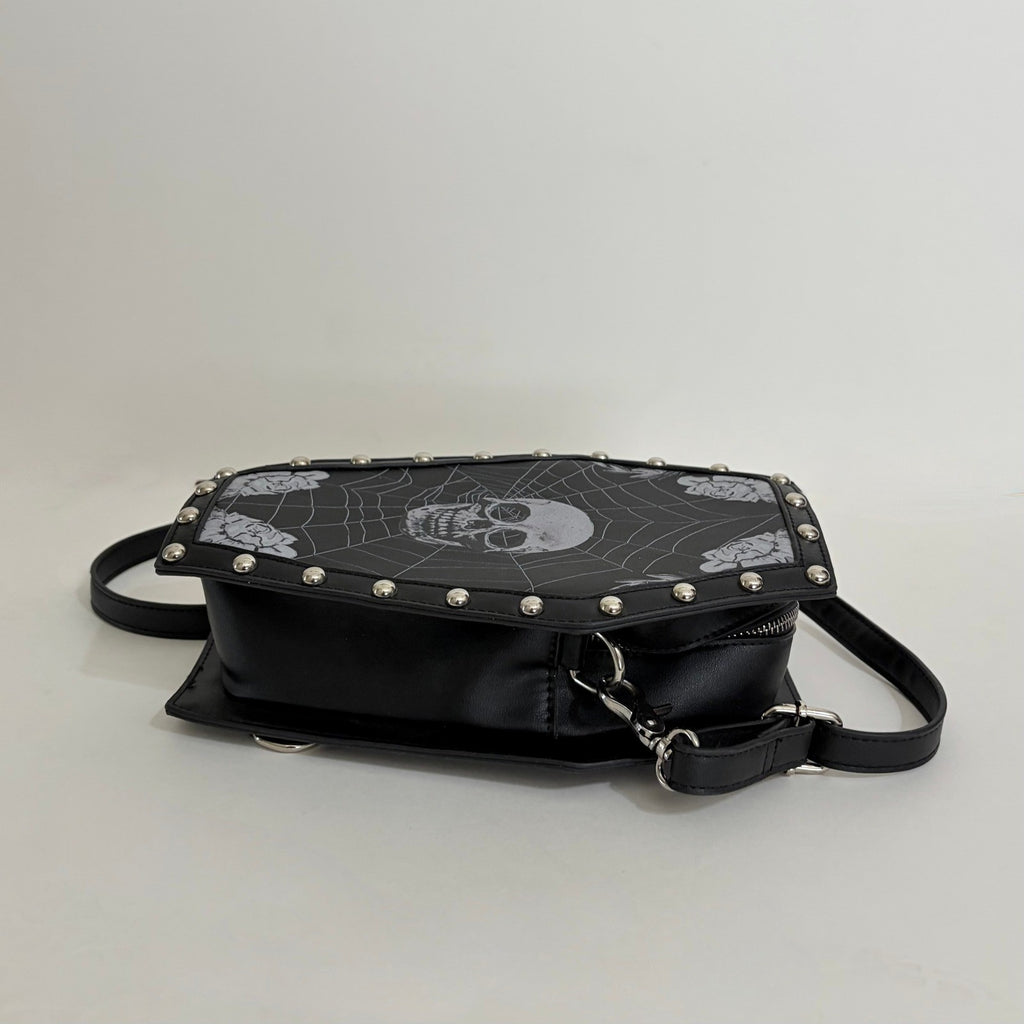 SCARLETON Studded Skull Bag Vegan Leather Punk Rock Rivet Shoulder Bag Gothic