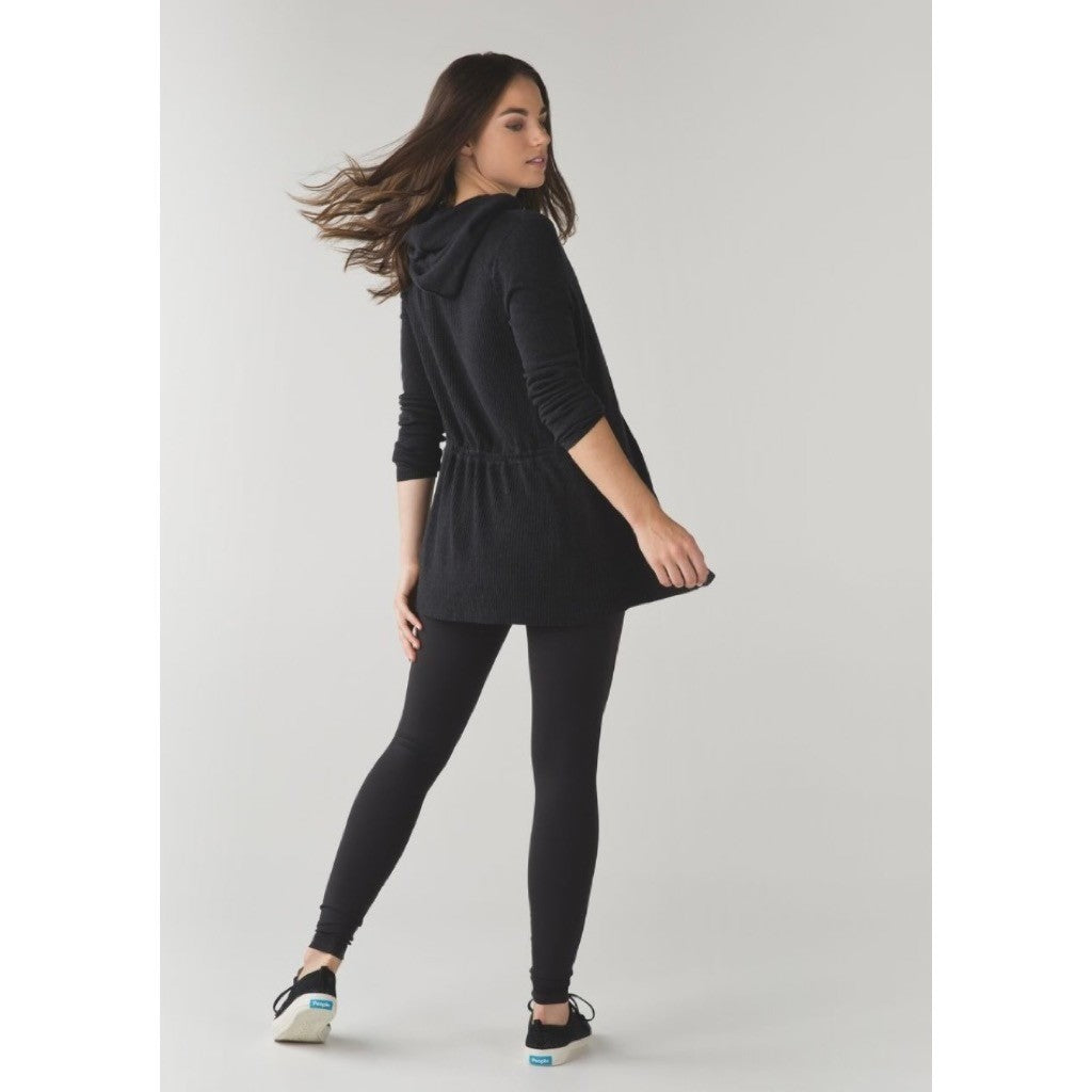 LULULEMON Peace Of Mind Wrap Cardigan Sweater Heathered Black Athleisure Size 8