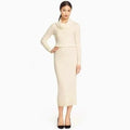 ALICE + OLIVIA Cashmere Wool Hailee Sweater Dress Cowl Neck Midi Ribbed Medium
