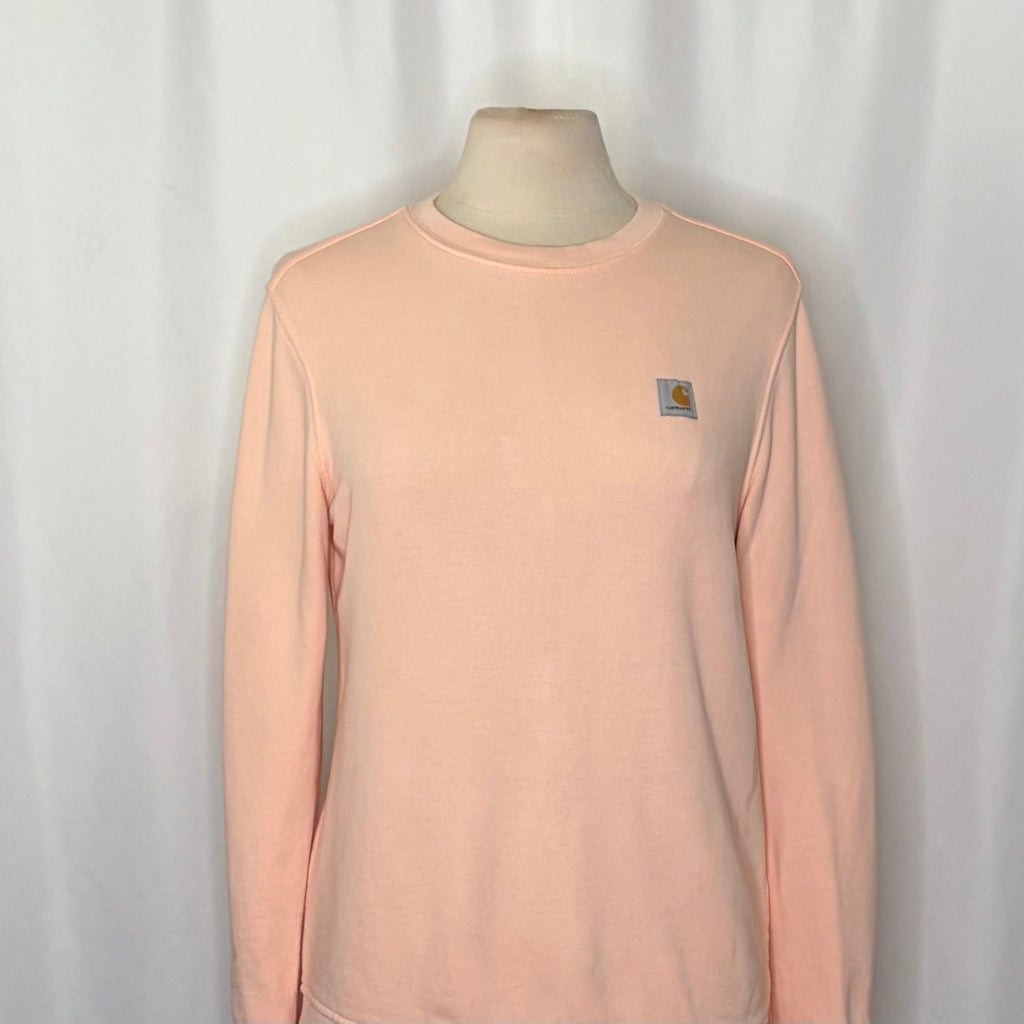 CARHARTT Relaxed Fit Sweatshirt Solid Light Peach Pink Pullover Crewneck Small