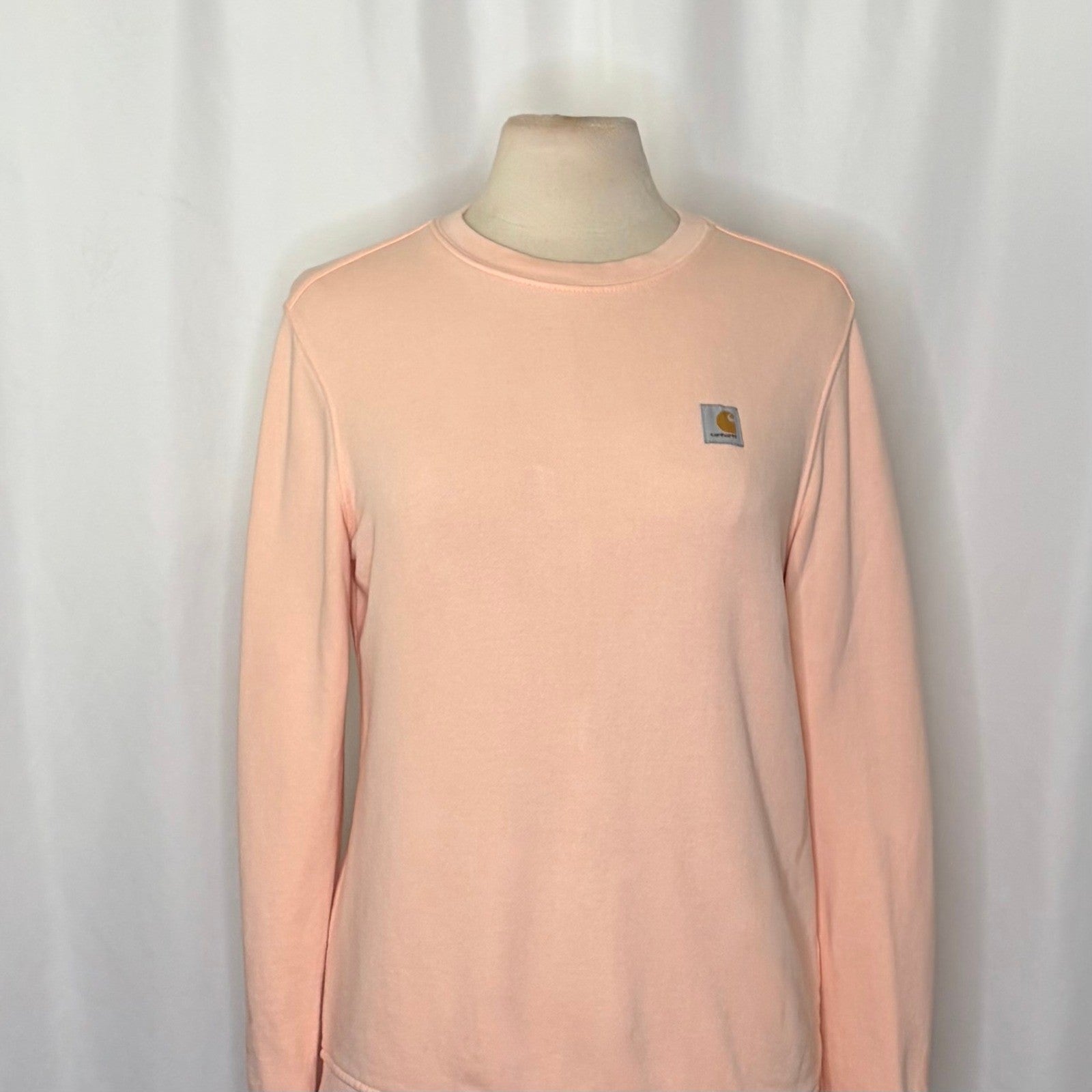 CARHARTT Relaxed Fit Sweatshirt Solid Light Peach Pink Pullover Crewneck Small