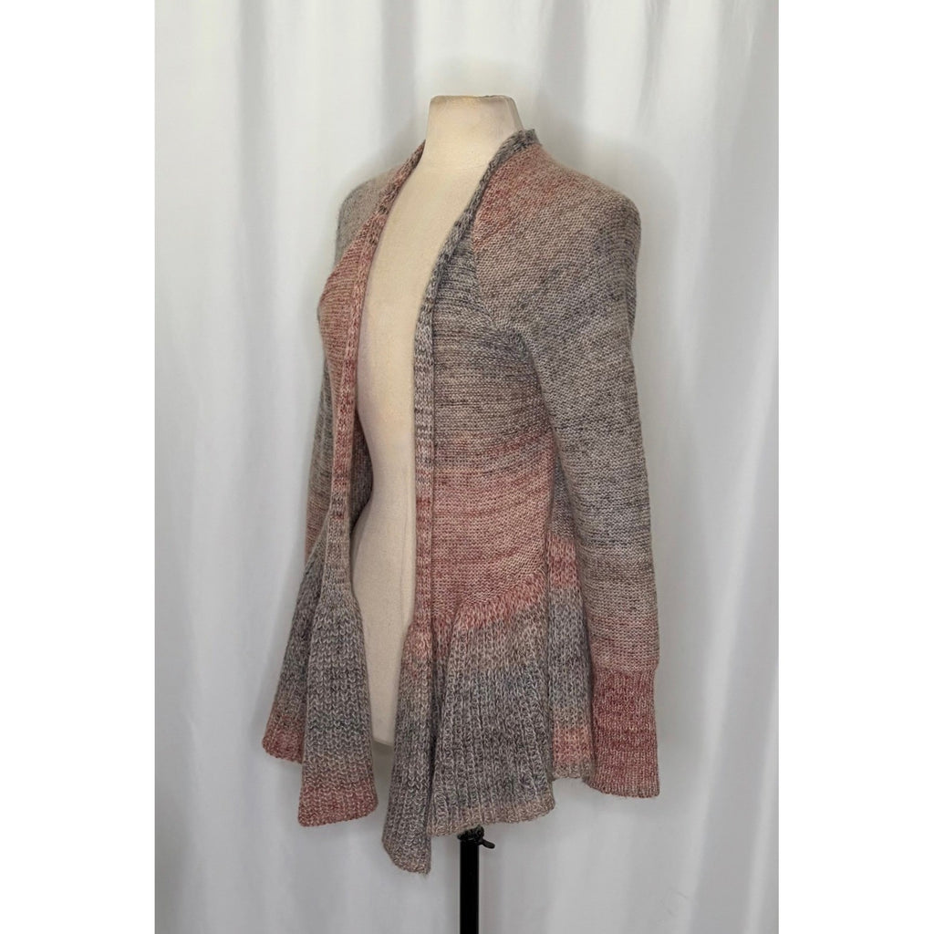 Anthropologie KNITTED & KNOTTED Cody Open Cardigan Peplum Mohair Wool Small
