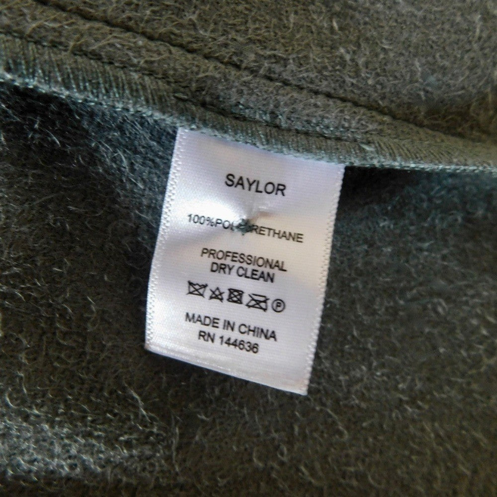 SAYLOR Juana Top Faux Leather Sage Gray Puff Sleeves Solid Streetwear Large