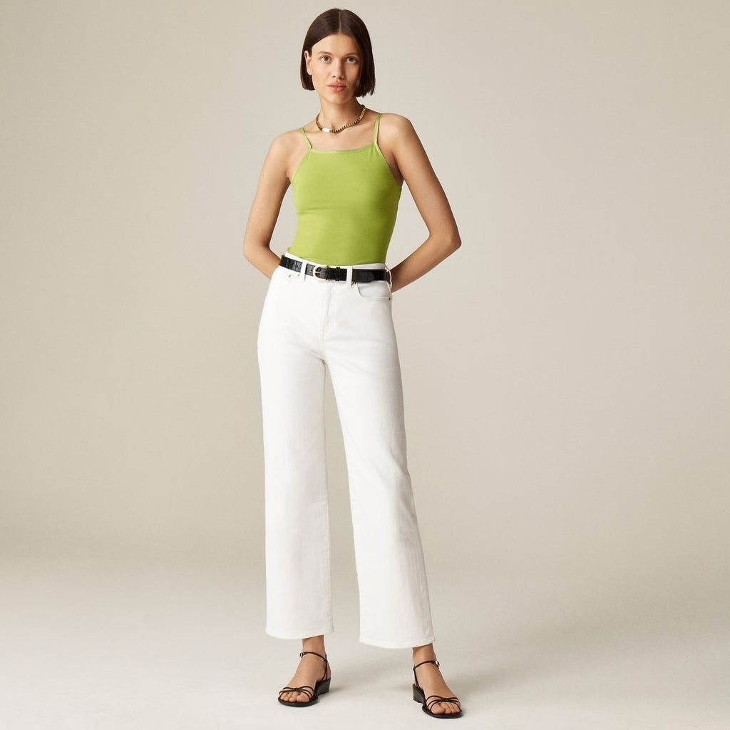 NWT!! J. CREW '96 Slim Wide Jeans Retro Raw Hems Solid White Preppy Frayed 33