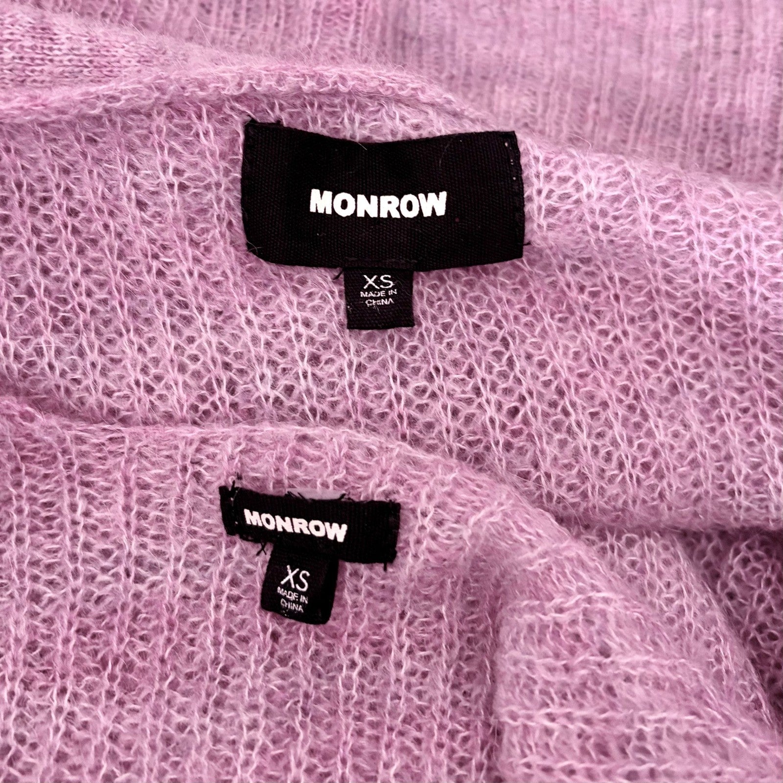 Revolve MONROW Two Piece Twinset Cardigan Tank Sweater Wool Mohair Purple XS