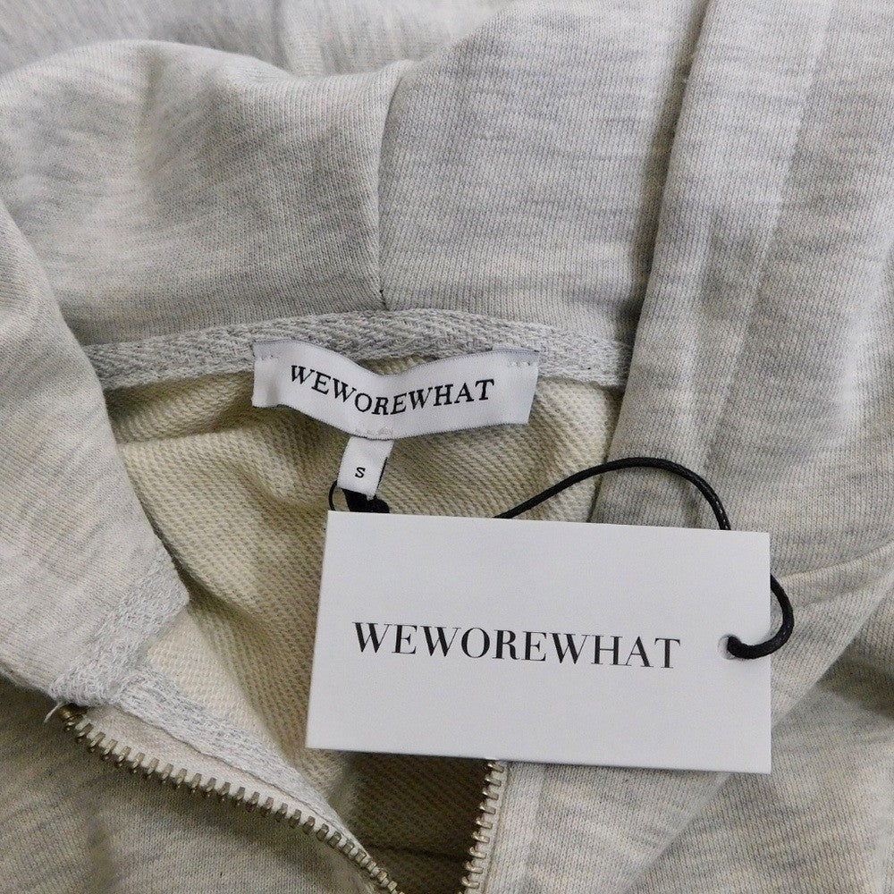 NWT!! WEWOREWHAT Half Zip Hoodie Heathered Gray Sweatshirt Hood Athleisure Small