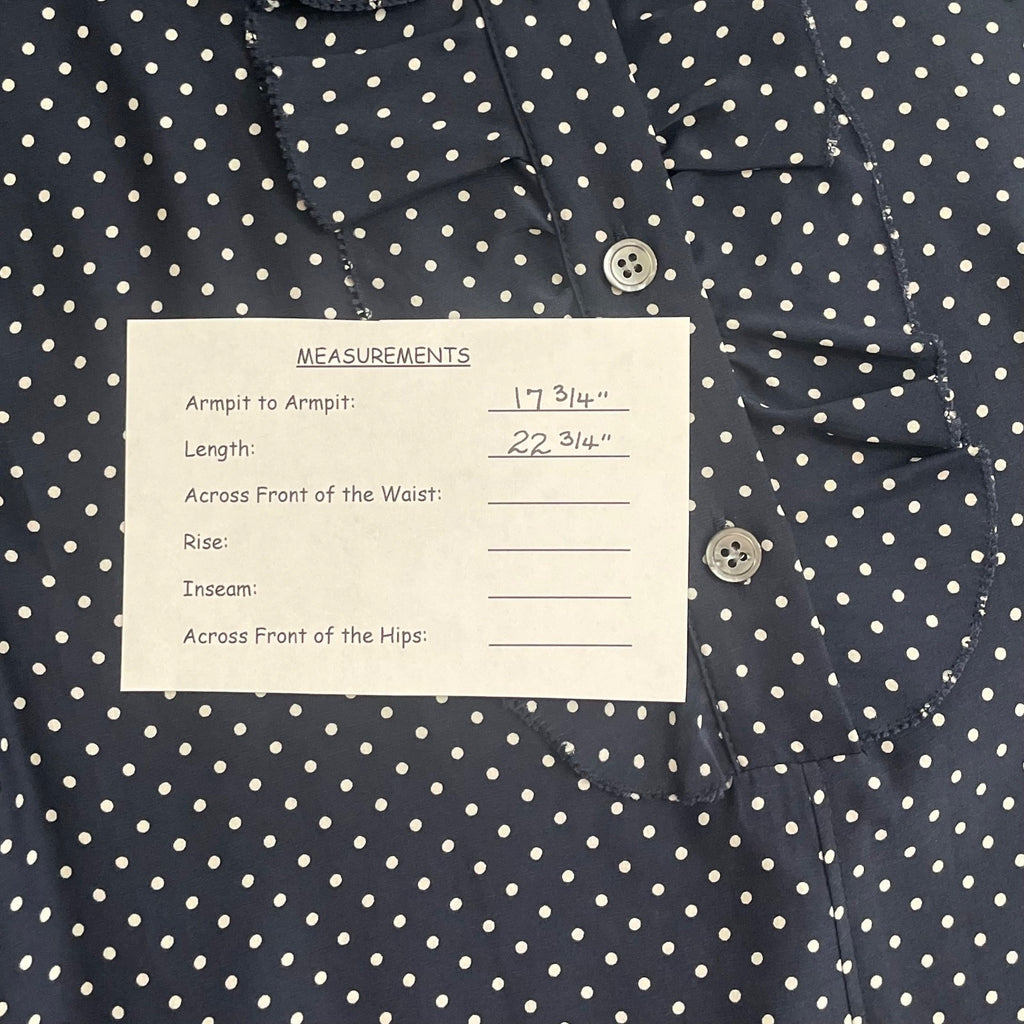 NWT!! FRAME Denim Silk Polka Dot Top Blouse Sleeveless Ruffled Coquette X-Small