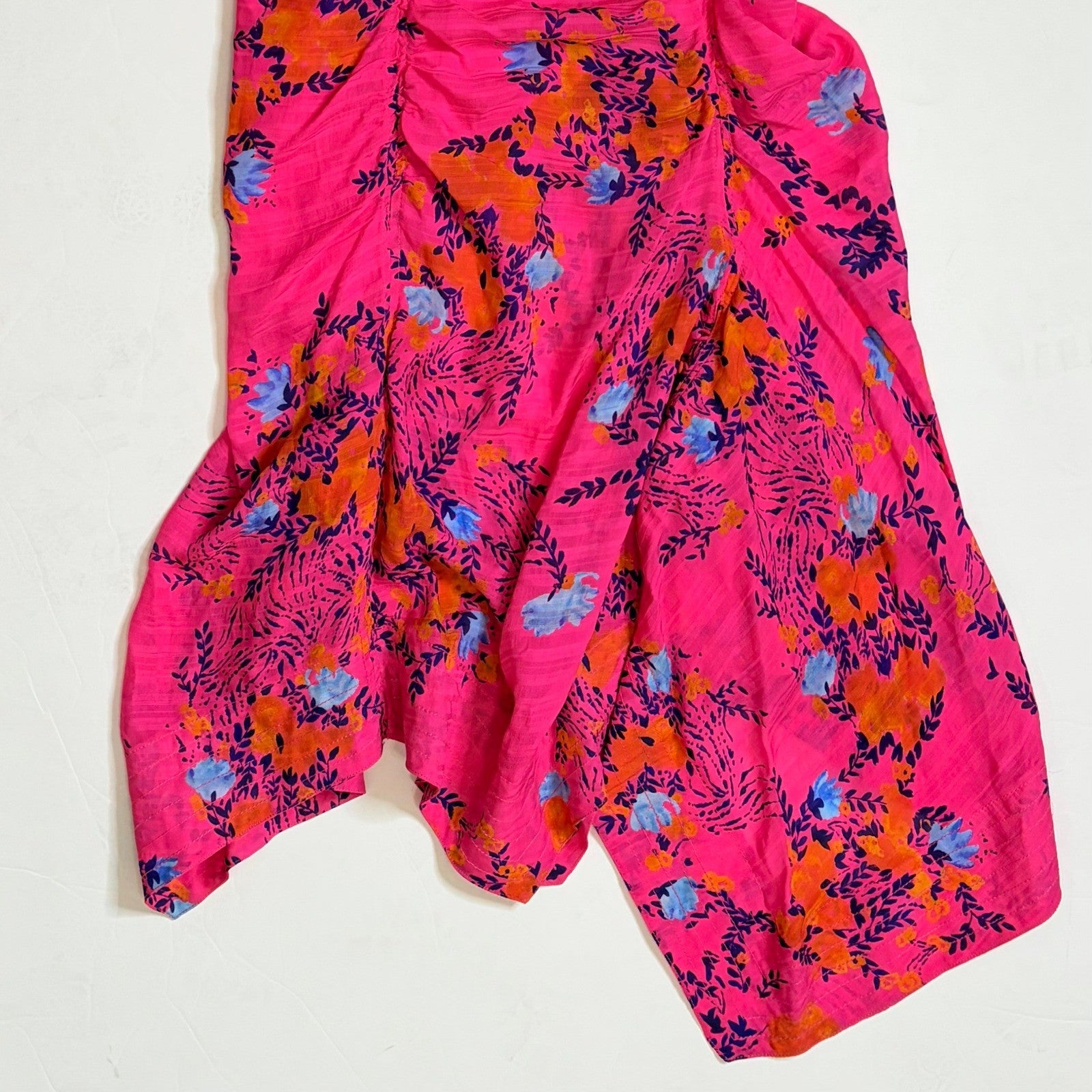NWT!! TANYA TAYLOR Silk Virginia Dress Falling Floral Pink Striped Halter Size 0