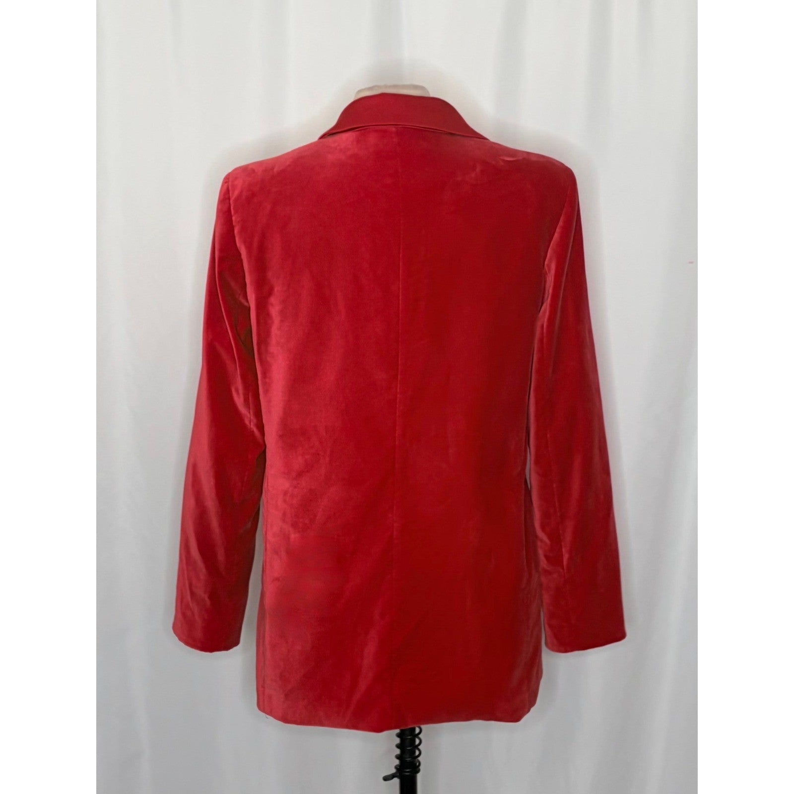 ALICE + OLIVIA Justin Velvet One Button Blazer Perfect Ruby Red Solid Satin 8