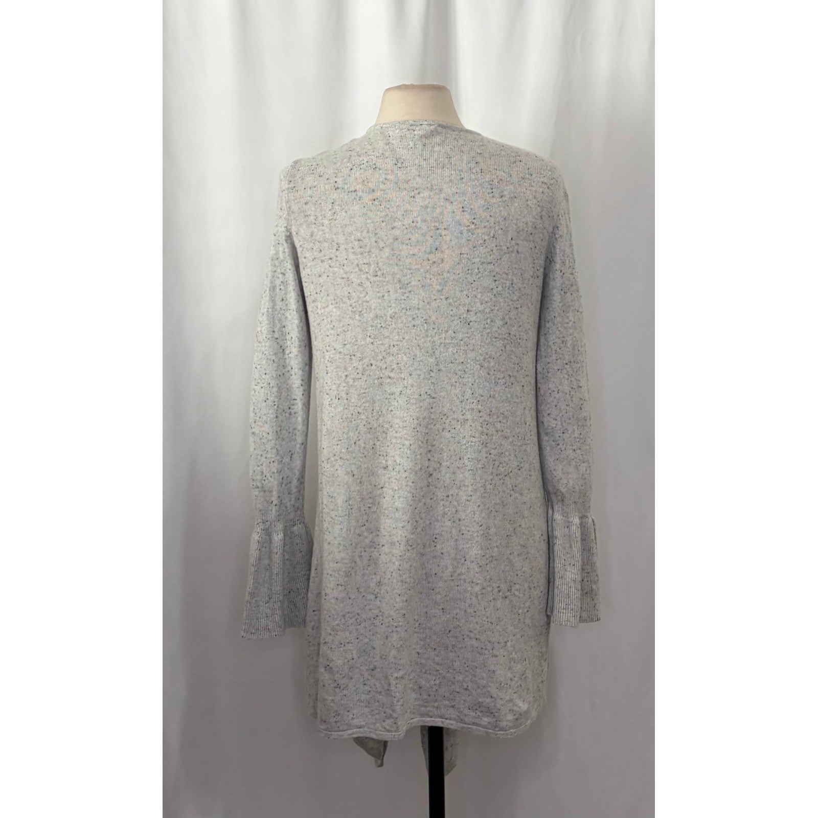 Anthropologie MOTH Gray Lyra Bell Sleeve Waterfall Cardigan Sweater Medium