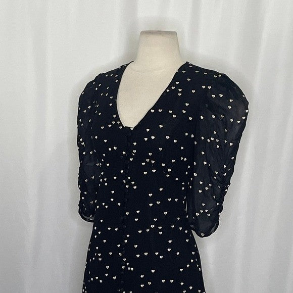 ALLSAINTS Malie Broken Heart Dress Embroidered Black Ivory All Saints Small