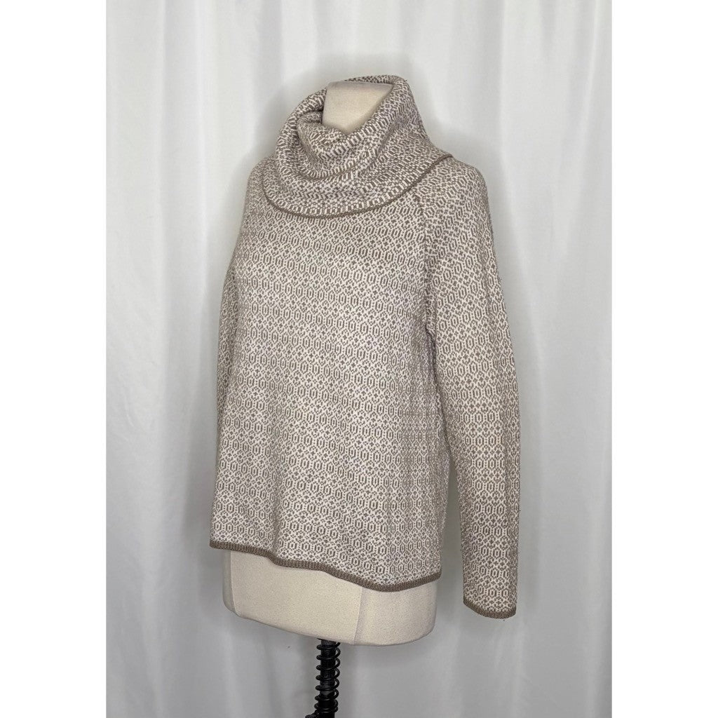 TOMMY BAHAMA Wool Blend Cowl Neck Sweater Coastal Geometric Raglan Knit Small