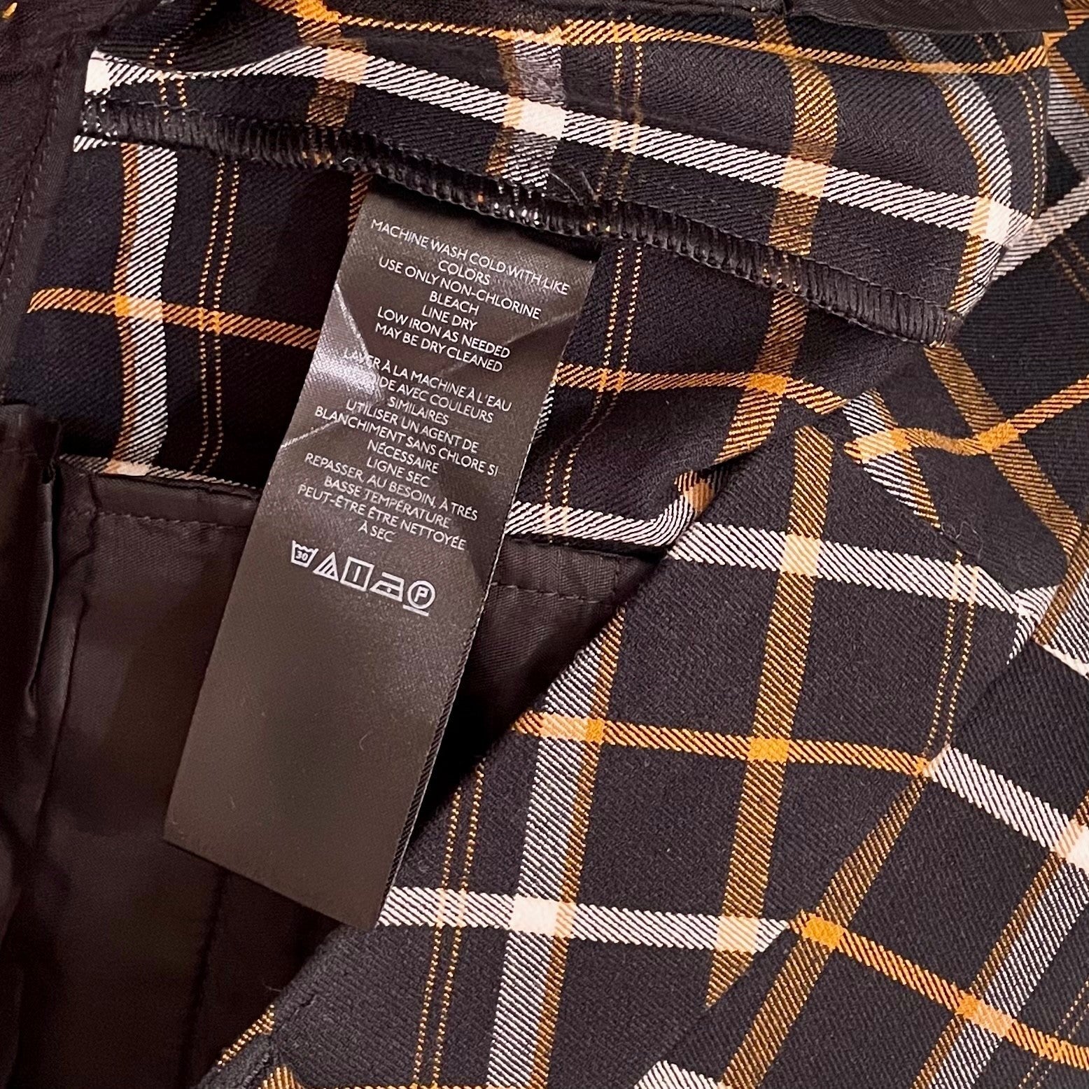 NWT!! ANTHROPOLOGIE The Essential Plaid Pants Black Orange Academia Preppy 10