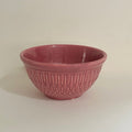 Vintage A.E. HULL Pottery Company Pink Kitchen Bowl Nesting Glossy Diamond
