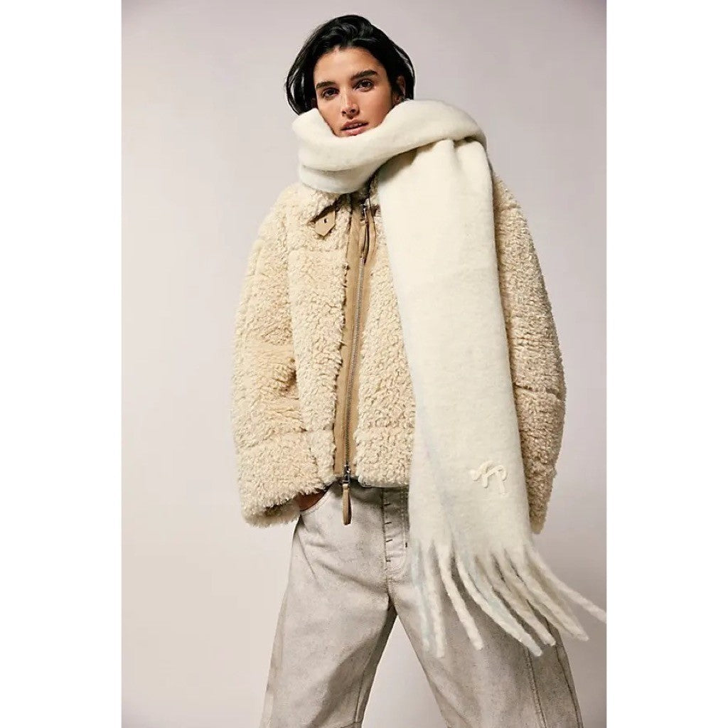 NWT!! FREE PEOPLE Jolie Teddy Coat Faux Fur Oversized Bohemian Outdoors Medium