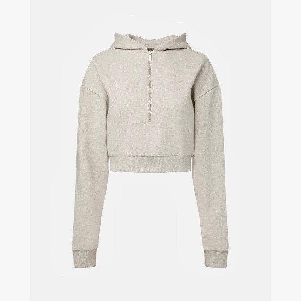 NWT!! WEWOREWHAT Half Zip Hoodie Heathered Gray Sweatshirt Hood Athleisure Small