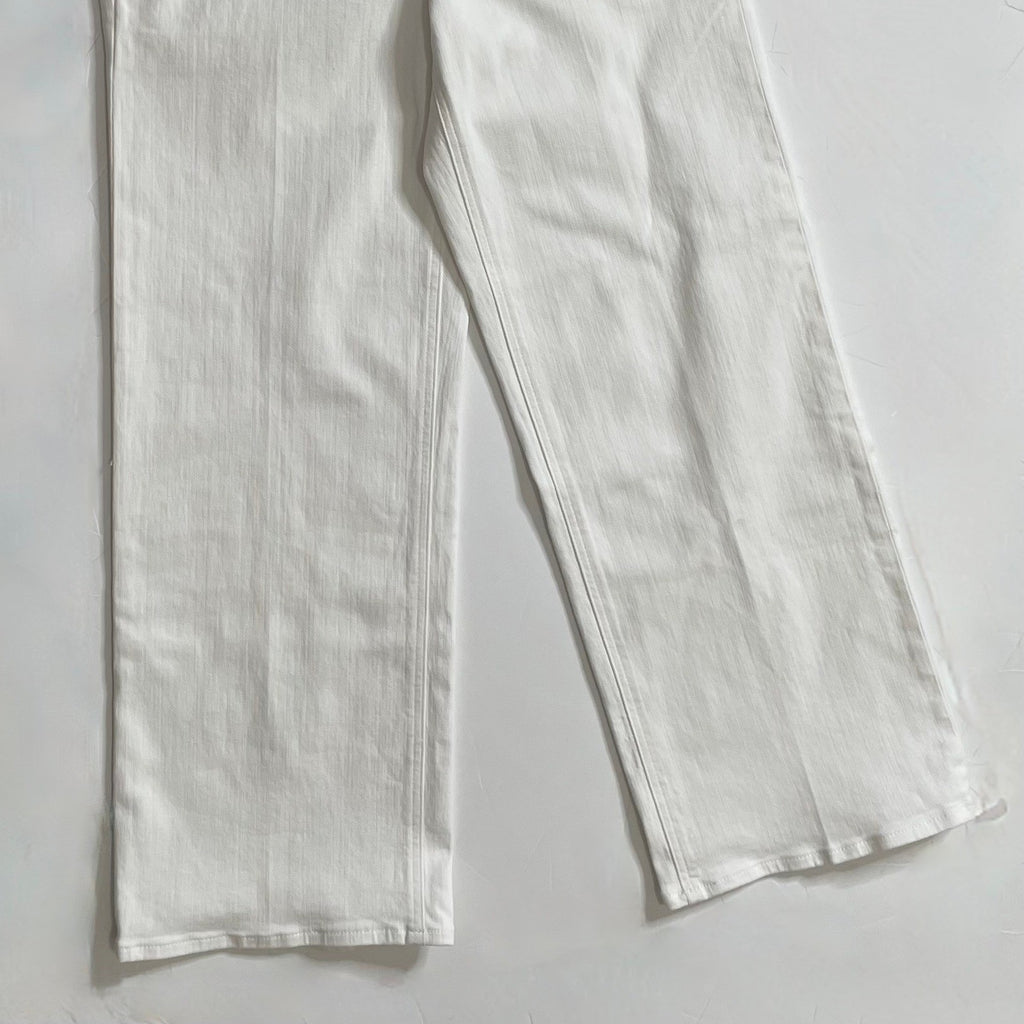 NWT!! J. CREW Slim Wide Leg Jeans Stacked Buttons Solid White Preppy Size 27