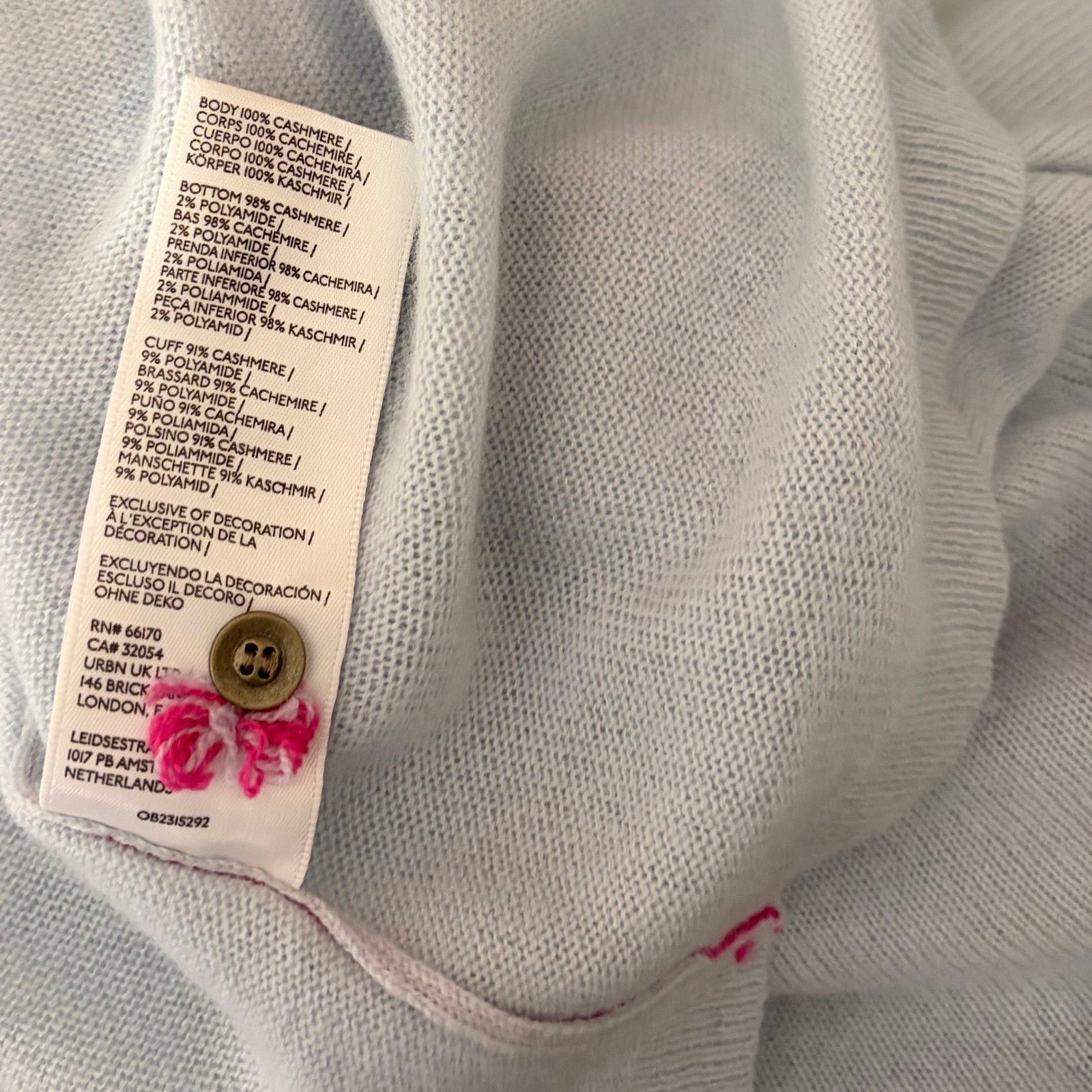 Anthropologie PILCRO The Jensen Cashmere Crop Polo Sweater Soft Sea Dog X-Small