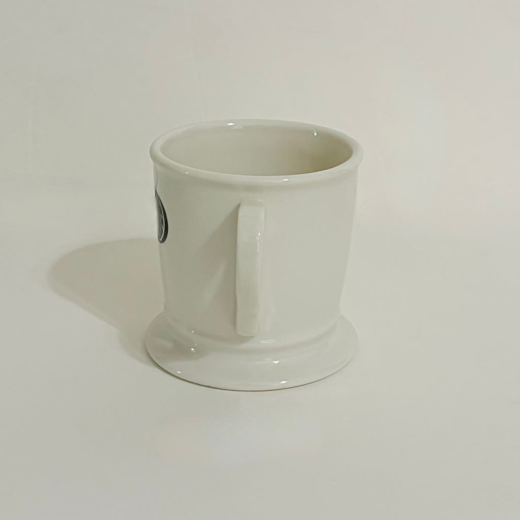 ANTHROPOLOGIE Letter "P" Monogram Mug White Minimalist Coffee Tea Farmhouse P