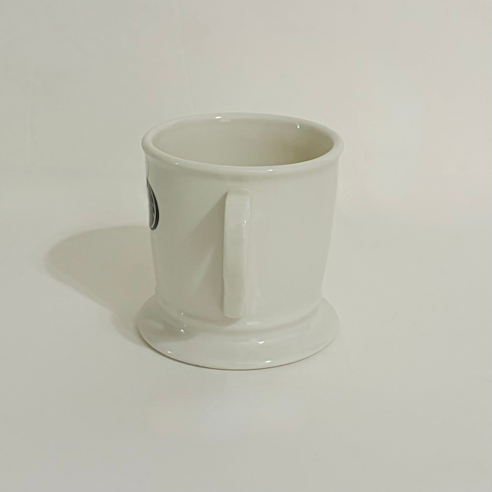 ANTHROPOLOGIE Letter "P" Monogram Mug White Minimalist Coffee Tea Farmhouse P