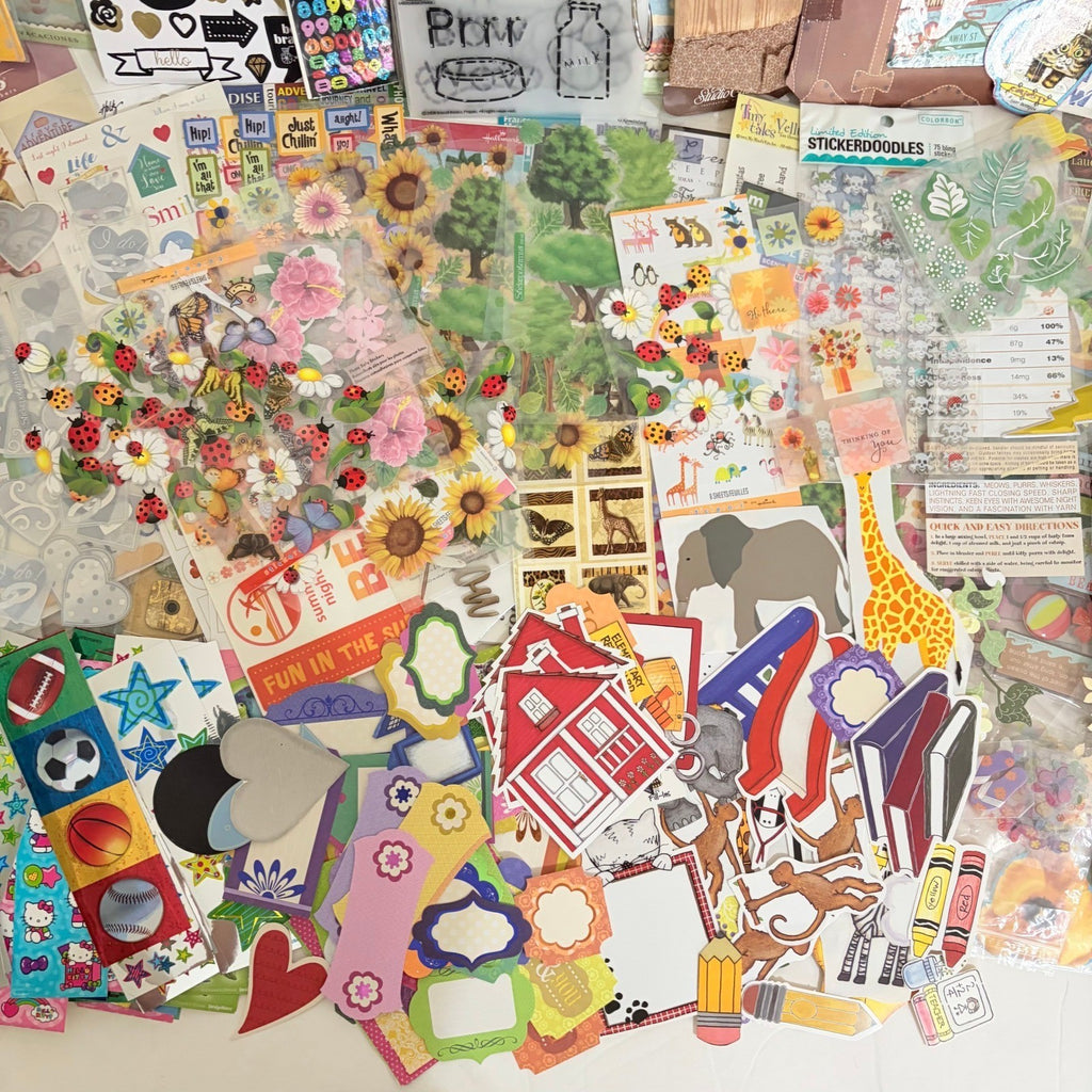 HUGE Lot Vintage Modern Scrapbook Junk Journaling Stickers Stickopotamus
