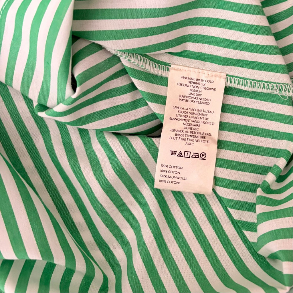 Anthropologie MAEVE The Bennet Green Stripe Buttondown Shirt Top Medium
