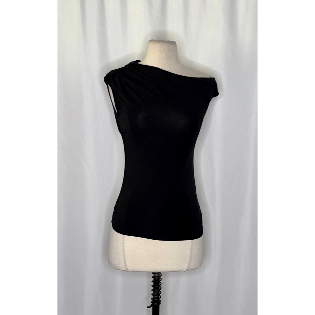 NWT!! J. CREW Stretch Cotton Blend Off the Shoulder Top Solid Black XXS XX-Small