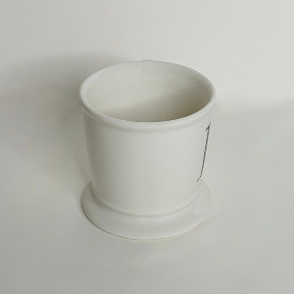 ANTHROPOLOGIE Letter "H" Monogram Mug White Minimalist Coffee Tea Farmhouse H