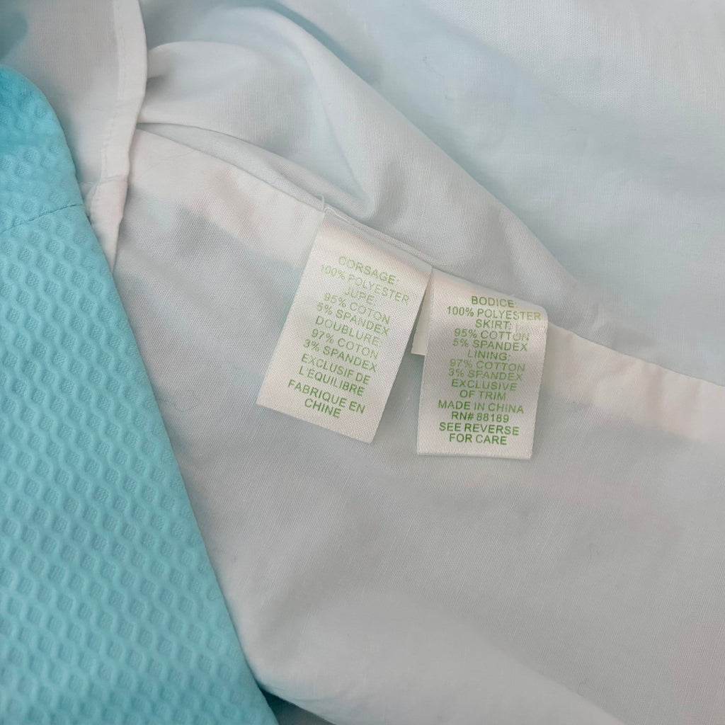 LILLY PULITZER Sandi Shift Dress Seasalt Blue White Lace Mini Preppy Size 4