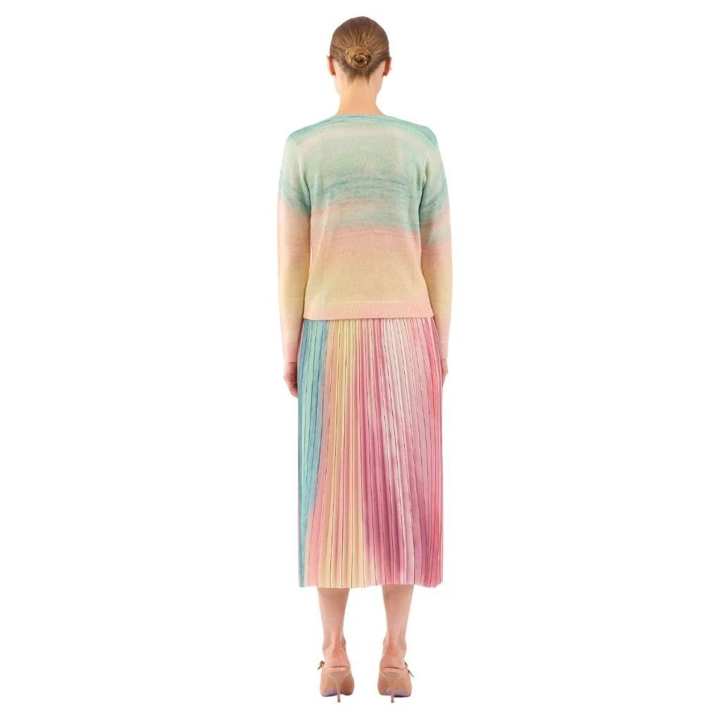 LE SUPERBE Sparkling Surf Jumper Sweater Cashmere Wool Sunset Ombré X-Small
