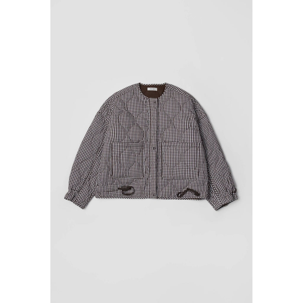 NWT!! MOD REF The Rochelle Jacket Brown White Gingham Check Quilted X-Small