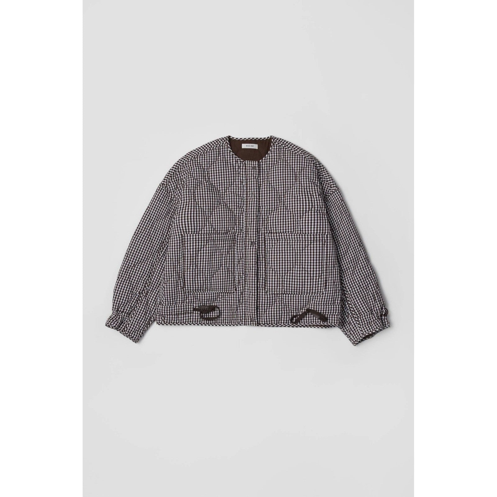 NWT!! MOD REF The Rochelle Jacket Brown White Gingham Check Quilted X-Small