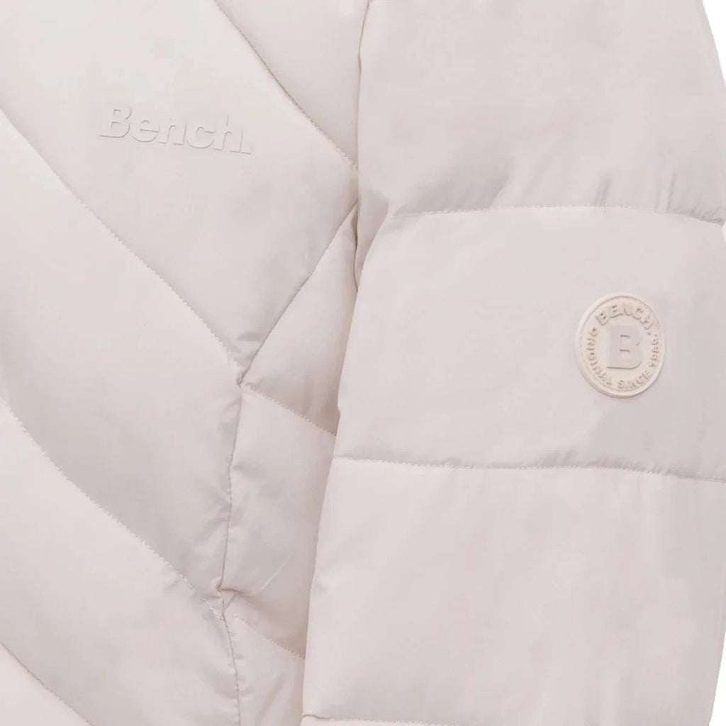 BENCH Long Hooded Puffer Coat Removable Hood Pockets Minimalist Quilted X-Small