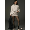 Anthropologie PILCRO Textured Tunic Sweater Gray Marled Knit Wool Linen Medium