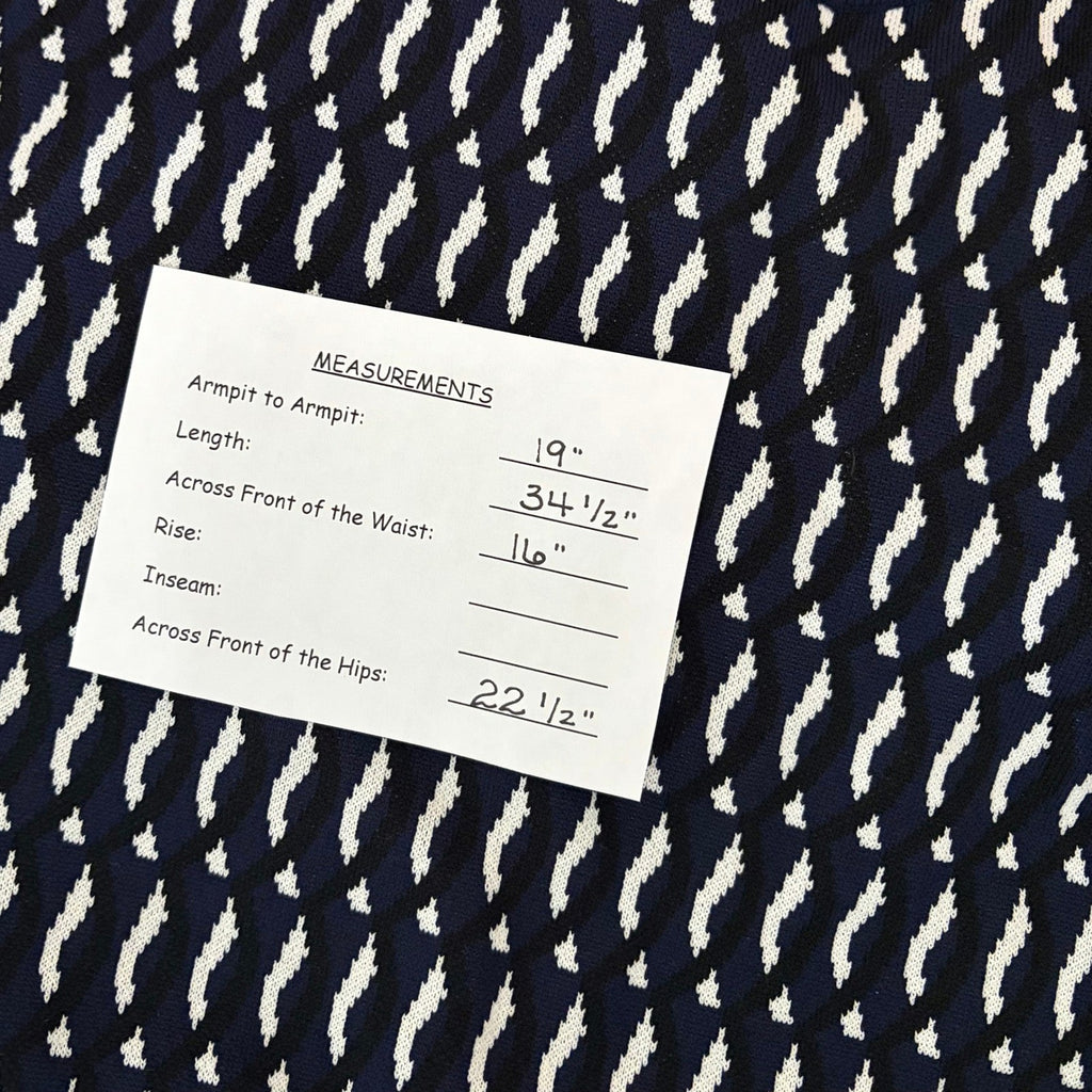 SHOSHANNA Aspen Intarsia Knit Dress Navy Blue White Dropwaist Crew Neck X-Large