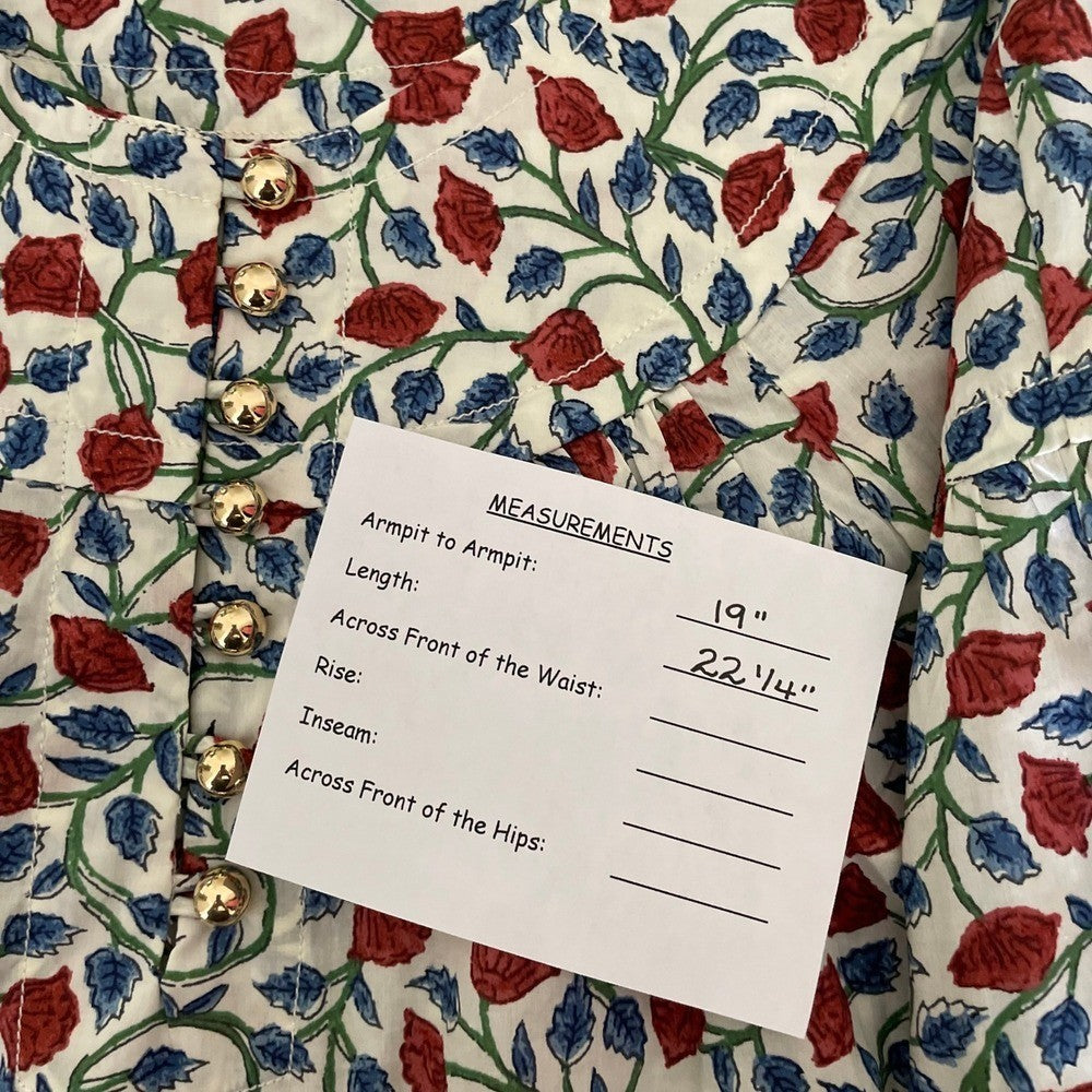 NWT!! J. CREW Shirred Popover Top Blouse Rosewood Floral Preppy Buttons X-Small