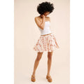 FREE PEOPLE Gaia Floral Printed Skirt Mini Ivory Combo Pockets Poplin Small