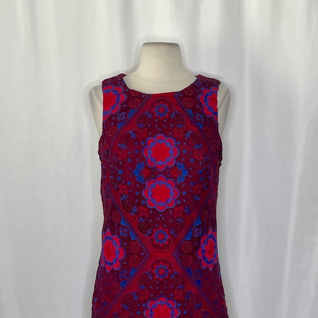 Anthropologie EVA FRANCO Eyelet Mini Shift Dress Embroidered Lace Size 0
