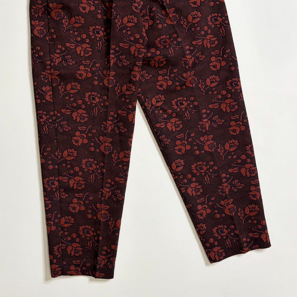 Anthropologie MAEVE Floral Jacquard High-Rise Trousers Pants Tapered Office 2