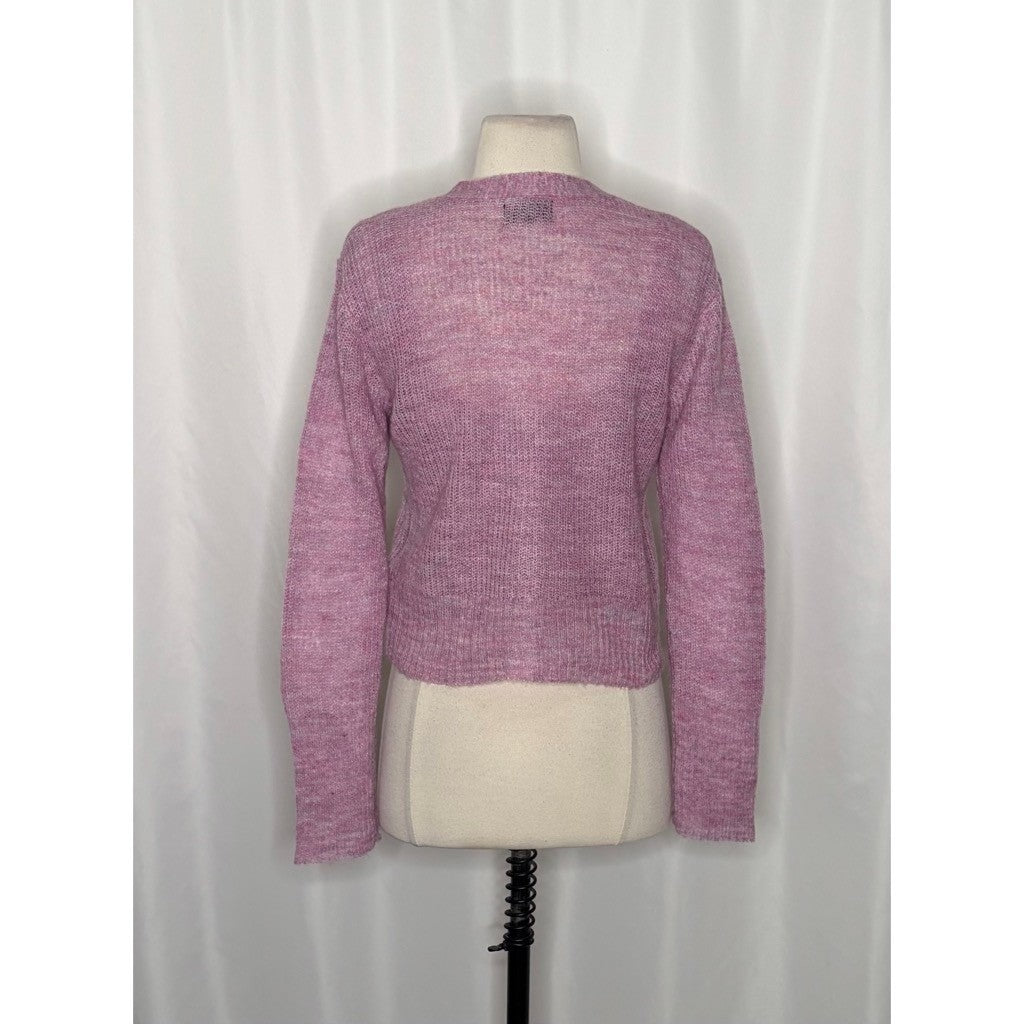 Revolve MONROW Two Piece Twinset Cardigan Tank Sweater Wool Mohair Purple XS