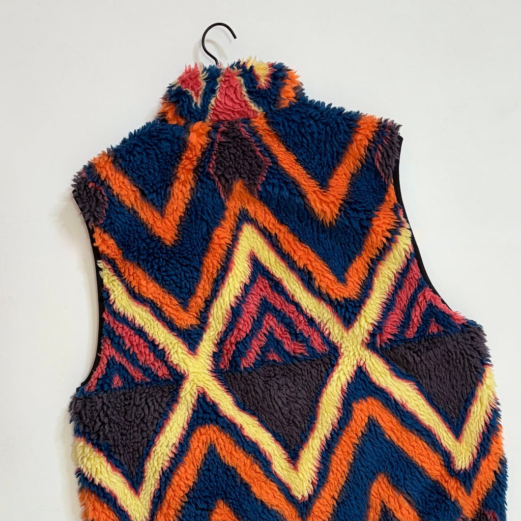 Men's ZARA DNWR Patterned Fleece Vest Teddy Sherpa Pockets Outdoors X-Large