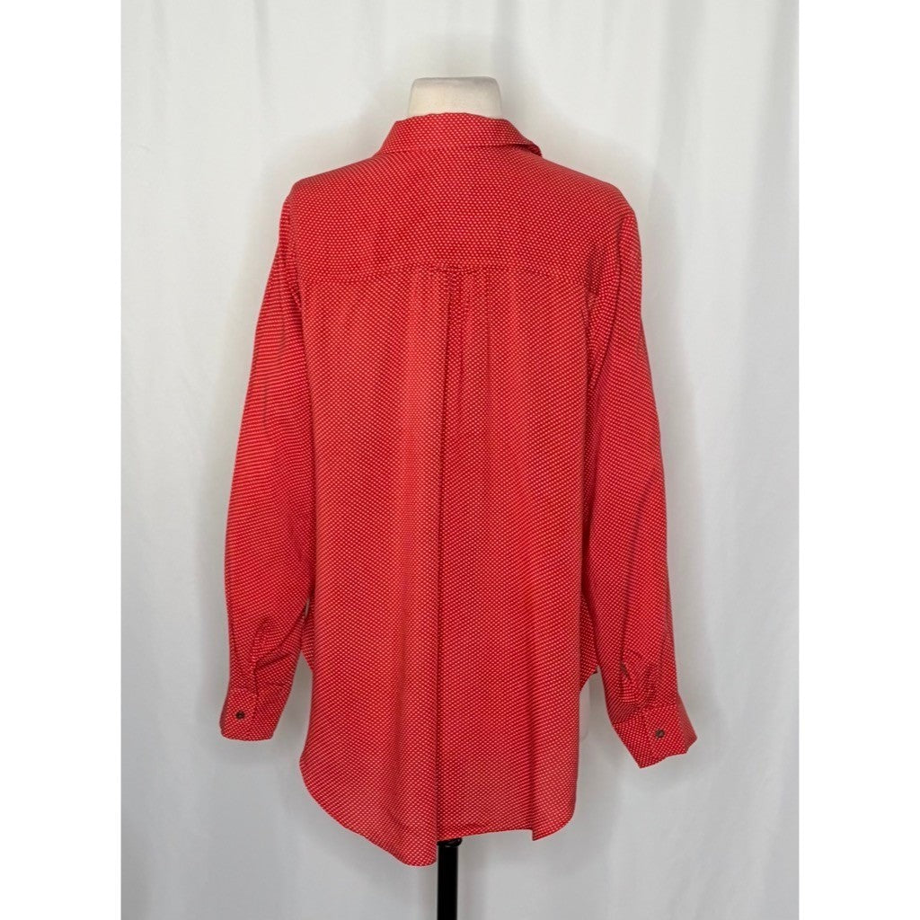 Anthropologie MAEVE Matilda Buttondown Tie Waist Red Polka Dot Swiss Dot Large